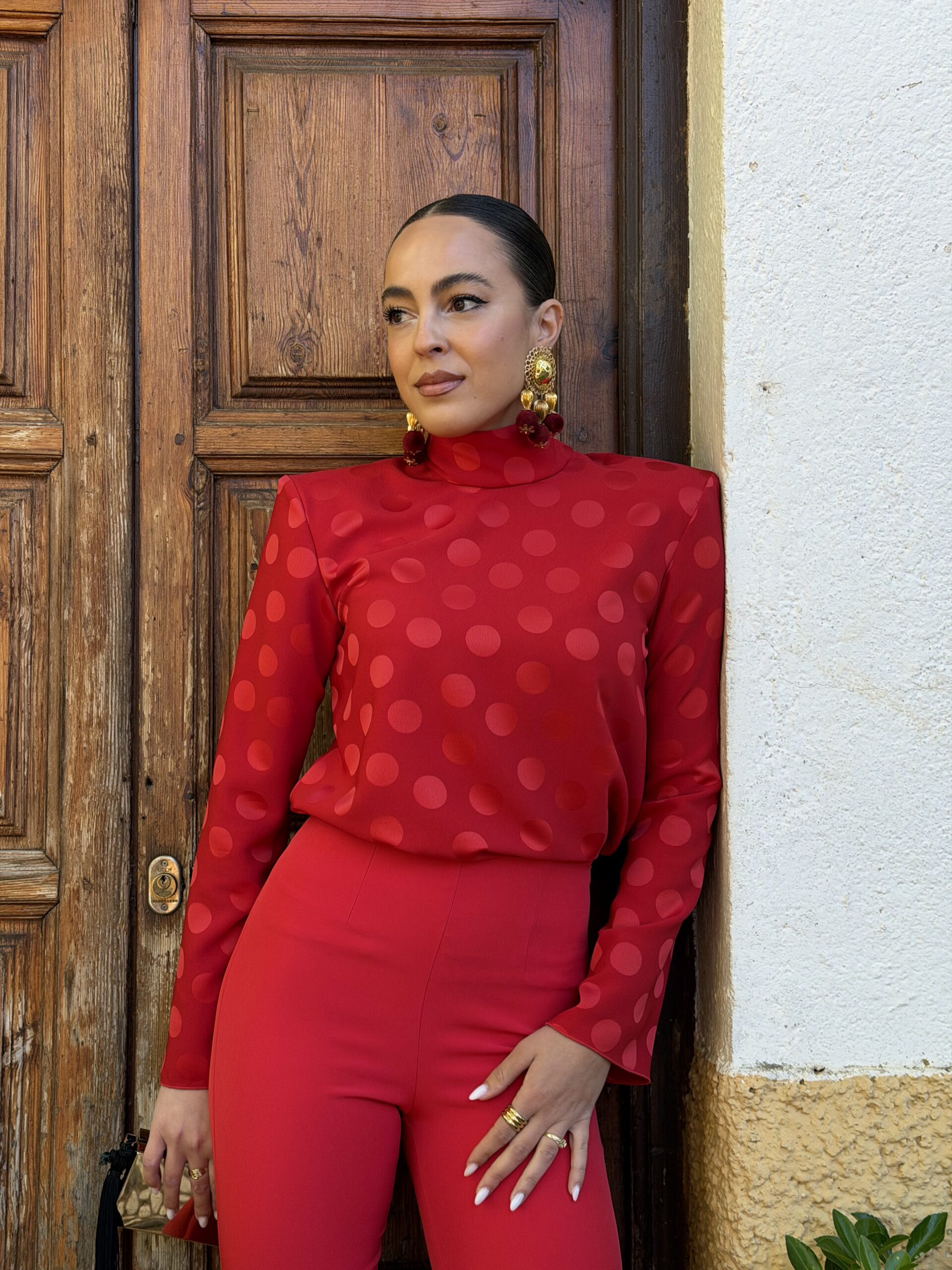 TOP FLAMENCO ROJO