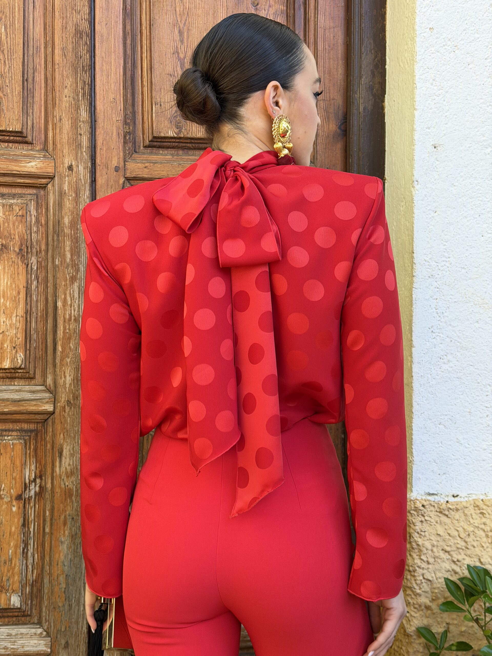 TOP FLAMENCO ROJO