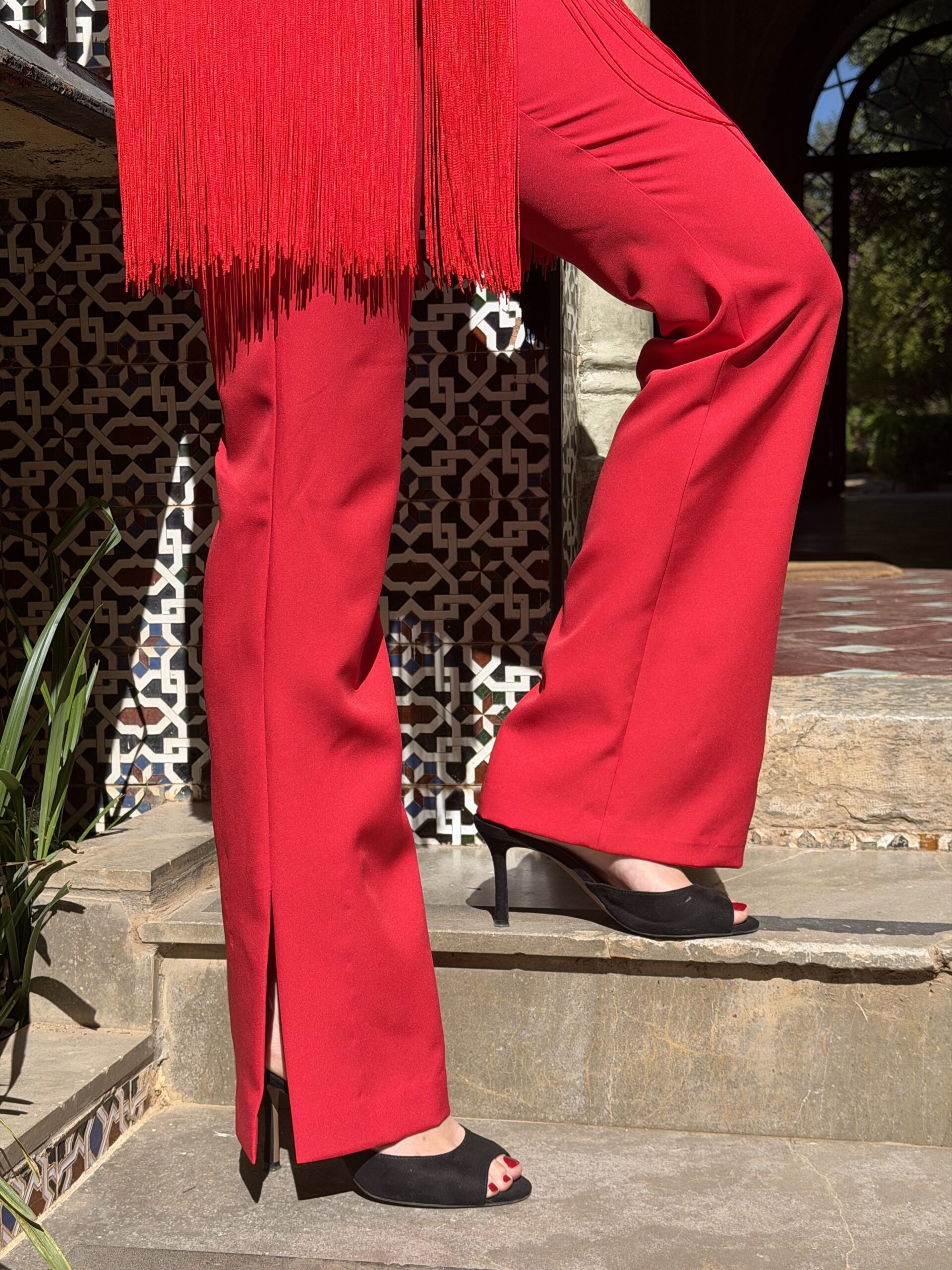 PANTALÓN FLARE ROJO